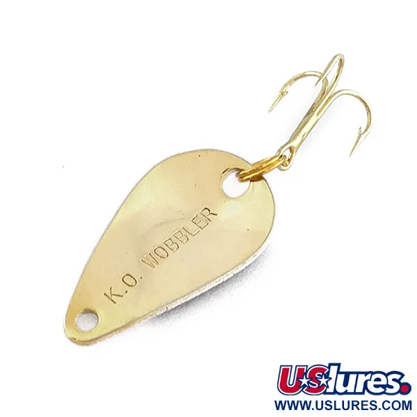 Vintage  Acme K.O. Wobbler, 1/8oz black/white/gold fishing spoon #20609