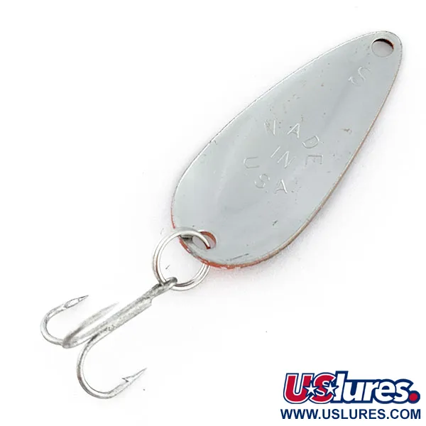 Vintage   Worth Chippewa Steel Spoon, 3/16oz red/black/nickel fishing spoon #20615