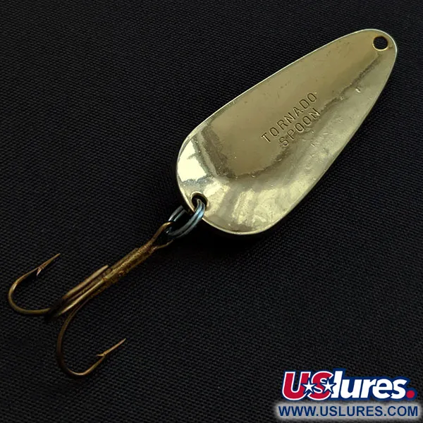 Vintage   Acme  Tornado Spoon, 1/4oz gold fishing spoon #20616