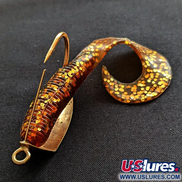 Vintage   Big Fish Tackle Bait-Cradle, 1/4oz gold fishing spoon #20624