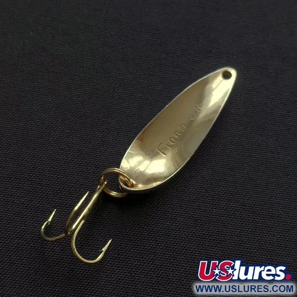 Vintage  Acme Fiord Spoon Jr, 1/8oz gold/white fishing spoon #20639