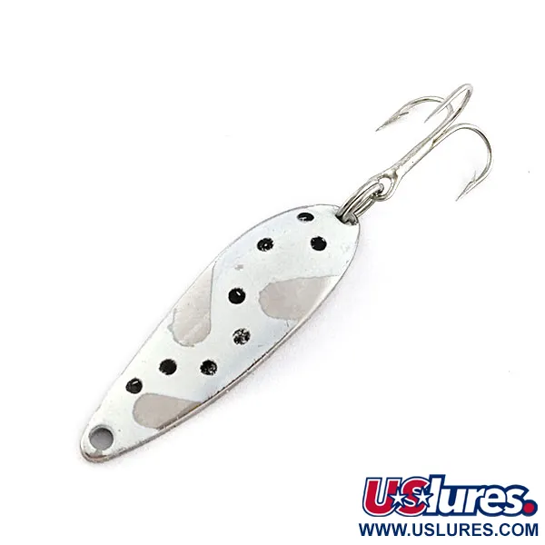 Vintage  Acme Fiord Spoon Jr, 1/8oz nickel/white fishing spoon #20652