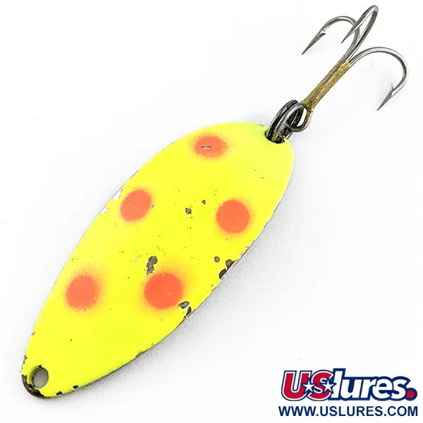 Vintage  Seneca Little Cleo (Hula Girl), 2/3oz nickel/yellow/red fishing spoon #20654