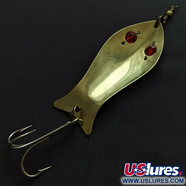 Vintage   Hay Tails, 1oz brass/red fishing spoon #20663