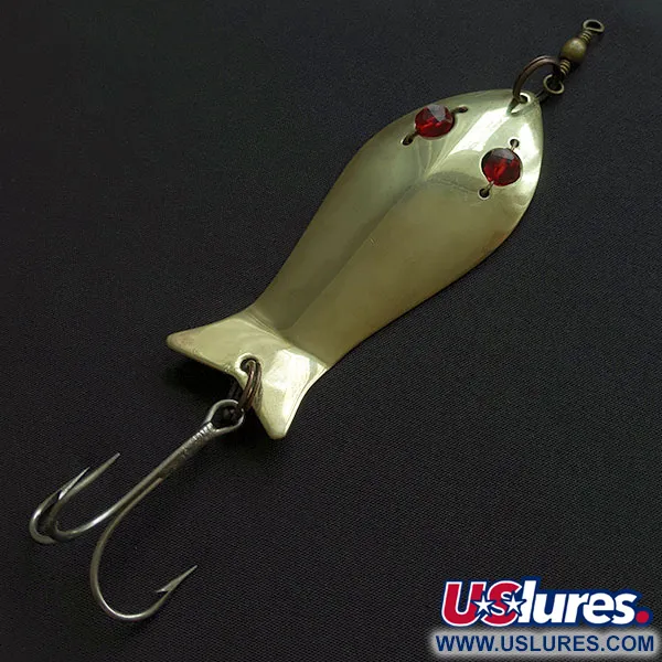 Vintage   Hay Tails, 1oz brass/red fishing spoon #20663