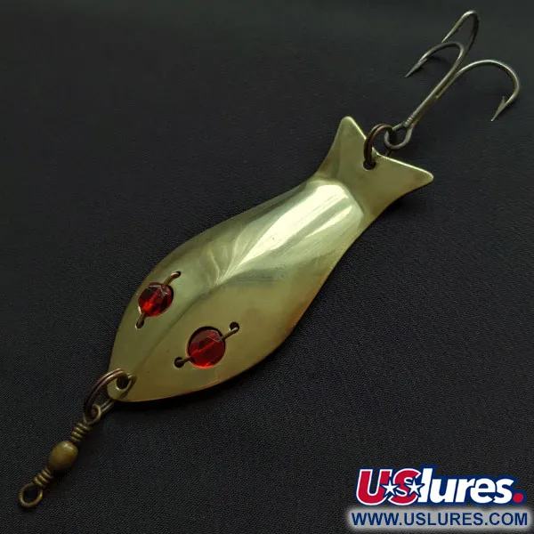Vintage   Hay Tails, 1oz brass/red fishing spoon #20663