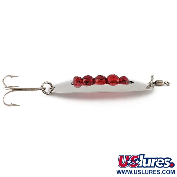 Vintage   Hex Baits, 3/4oz nickel/red eyes fishing spoon #20665