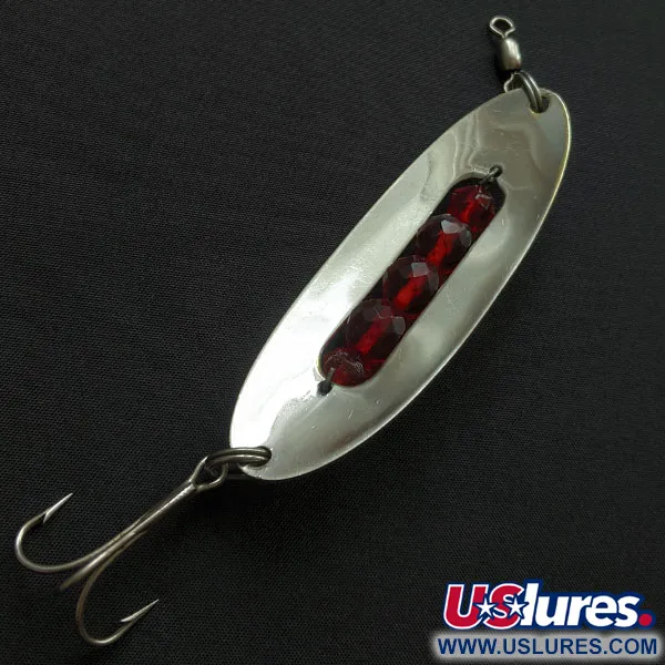 Vintage   Hex Baits, 3/4oz nickel/red eyes fishing spoon #20665