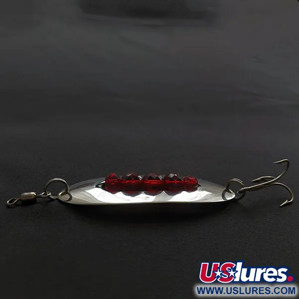 Vintage   Hex Baits, 3/4oz nickel/red eyes fishing spoon #20665