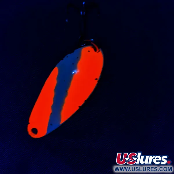 Vintage   Seneca Little Cleo UV, 1/4oz nickel/white/red UV fishing spoon #20676