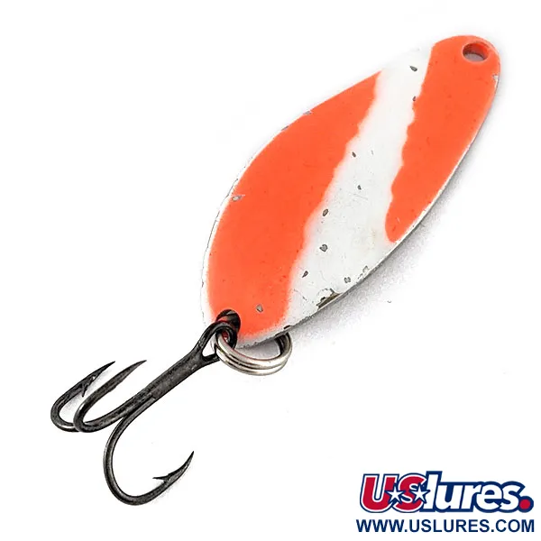 Vintage   Seneca Little Cleo UV, 1/4oz nickel/white/red UV fishing spoon #20676