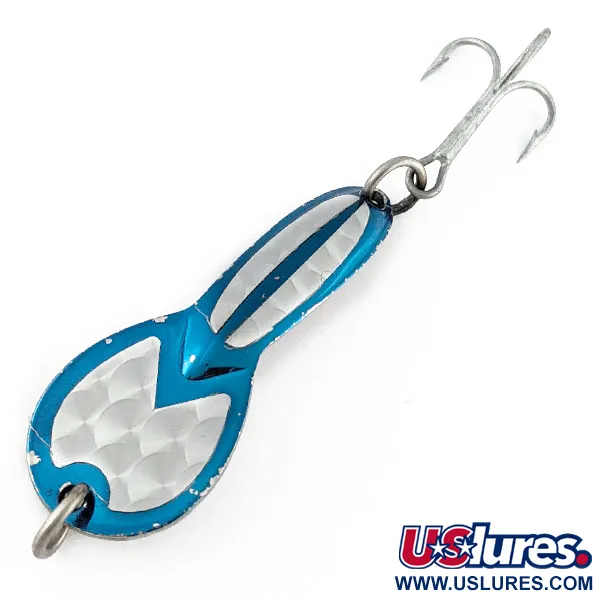 Vintage   Glen Evans Loco 2, 1/4oz nickel/blue fishing spoon #20700