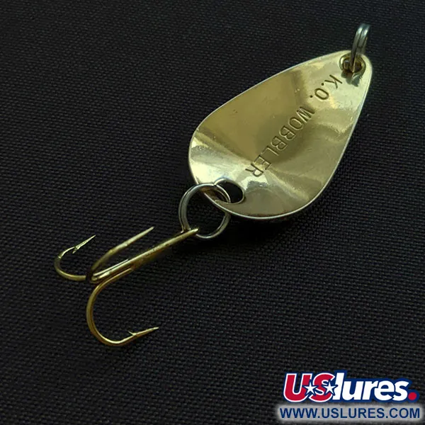 Vintage  Acme K.O. Wobbler, 1/8oz gold fishing spoon #20719