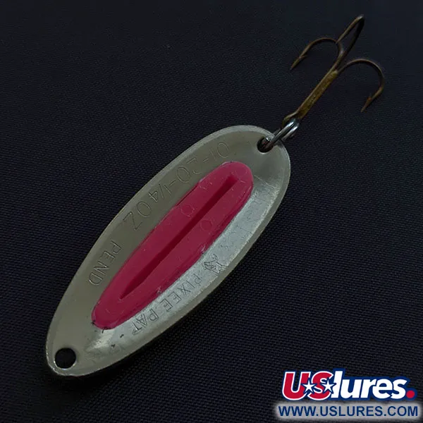 Vintage   Blue Fox Pixee, 1/4oz nickel/red fishing spoon #20724