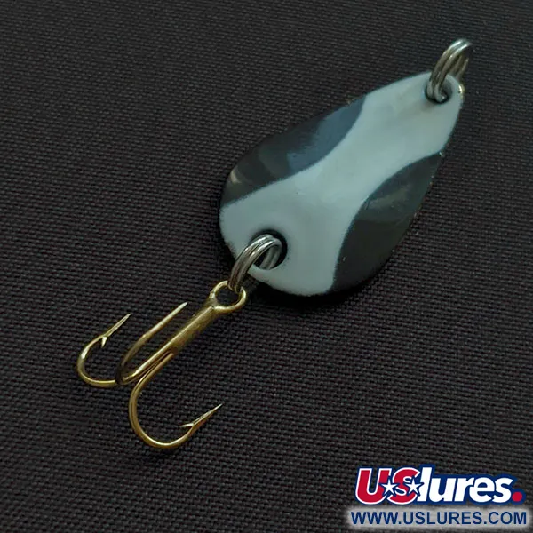 Vintage  Acme K.O. Wobbler, 1/8oz black/white/gold fishing spoon #20726