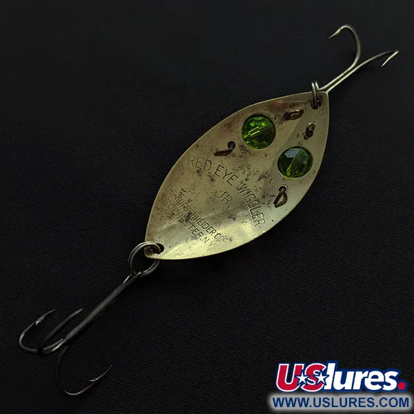 Vintage  Hofschneider Red Eye Junior, 2/5oz gold/green eyes fishing spoon #20747