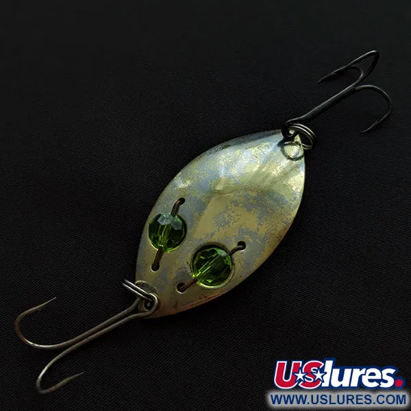 Vintage  Hofschneider Red Eye Junior, 2/5oz gold/green eyes fishing spoon #20747