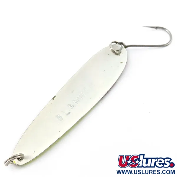 Vintage   Slammer UV, 2/5oz ed/white/yellow UV fishing spoon #20758