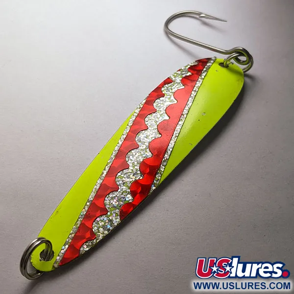 Vintage   Slammer UV, 2/5oz ed/white/yellow UV fishing spoon #20758