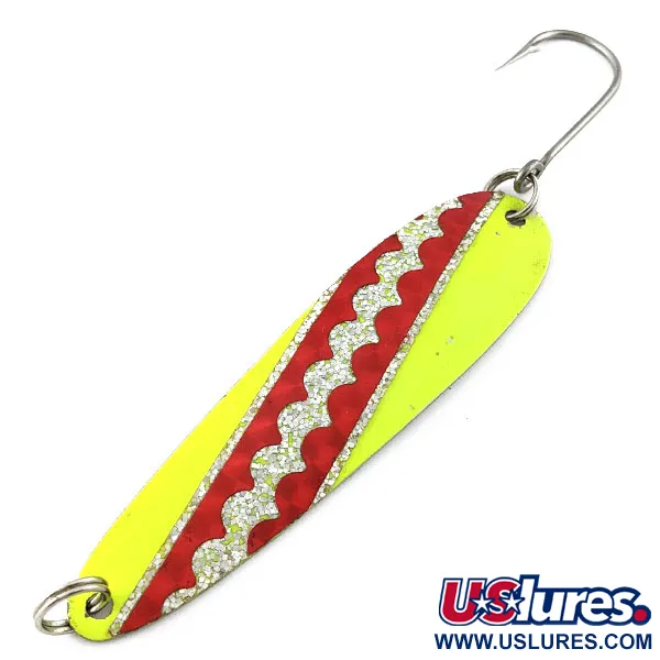 Vintage   Slammer UV, 2/5oz ed/white/yellow UV fishing spoon #20758