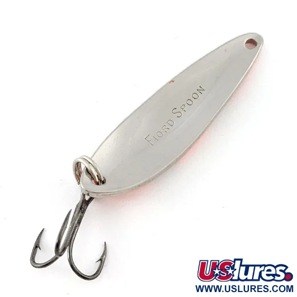 Vintage  Acme Fiord Spoon UV, 1/4oz nickel/red UV fishing spoon #20760
