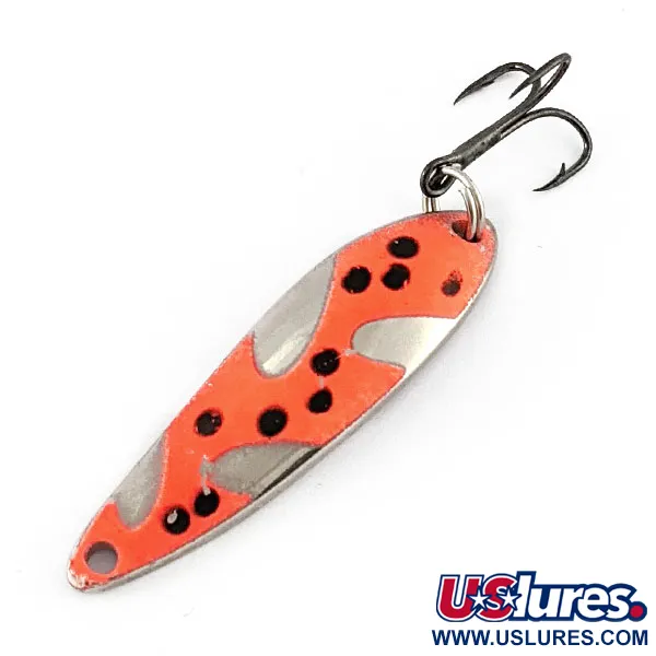 Vintage  Acme Fiord Spoon UV, 1/4oz nickel/red UV fishing spoon #20760