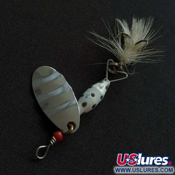 Vintage   Abu Garcia Spinnaren Reflex, 1/8oz nickel/white spinning lure #20767