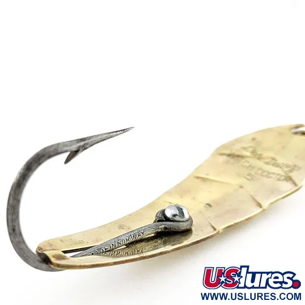 Vintage  Luhr Jensen Les Davis Witch Doctor 5 (1960s), 1oz gold fishing spoon #20774