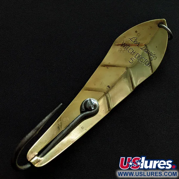 Vintage  Luhr Jensen Les Davis Witch Doctor 5 (1960s), 1oz gold fishing spoon #20774