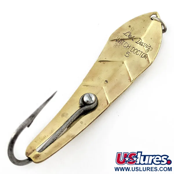 Vintage  Luhr Jensen Les Davis Witch Doctor 5 (1960s), 1oz gold fishing spoon #20774