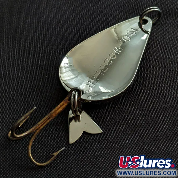 Vintage  Acme K.O. Wobbler, 1/2oz nickel/blue fishing spoon #20864