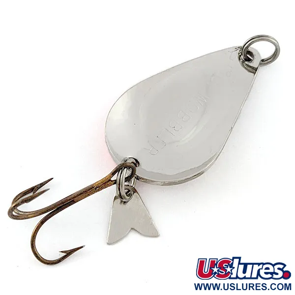 Vintage  Acme K.O. Wobbler, 1/2oz nickel/orange fishing spoon #20876