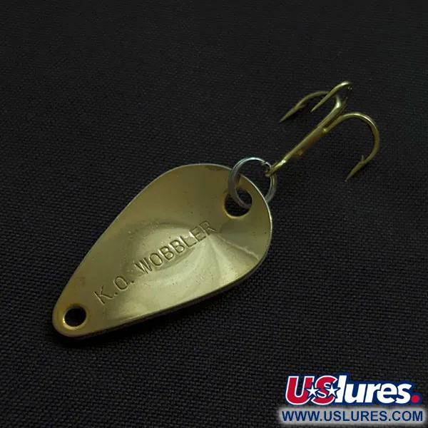 Vintage  Acme K.O. Wobbler, 1/8oz black/white/gold fishing spoon #20877