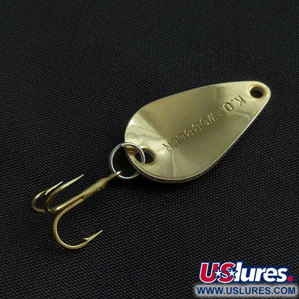 Vintage  Acme K.O. Wobbler, 1/8oz white/black/gold fishing spoon #20885