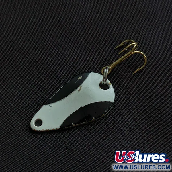 Vintage  Acme K.O. Wobbler, 1/8oz white/black/gold fishing spoon #20885