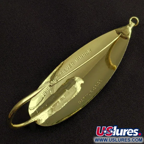 Vintage   Johnson Silver Minnow, 2/5oz gold fishing spoon #20911