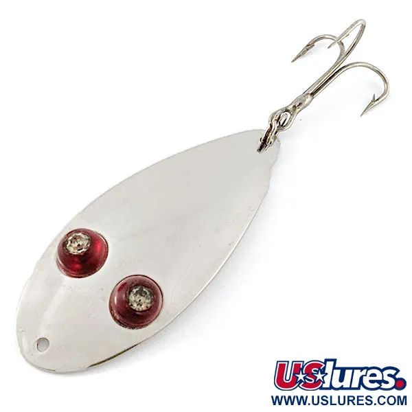 Vintage   Paul Bunyan Flash eye spoon, 3/5oz nickel/red eyes fishing spoon #20928