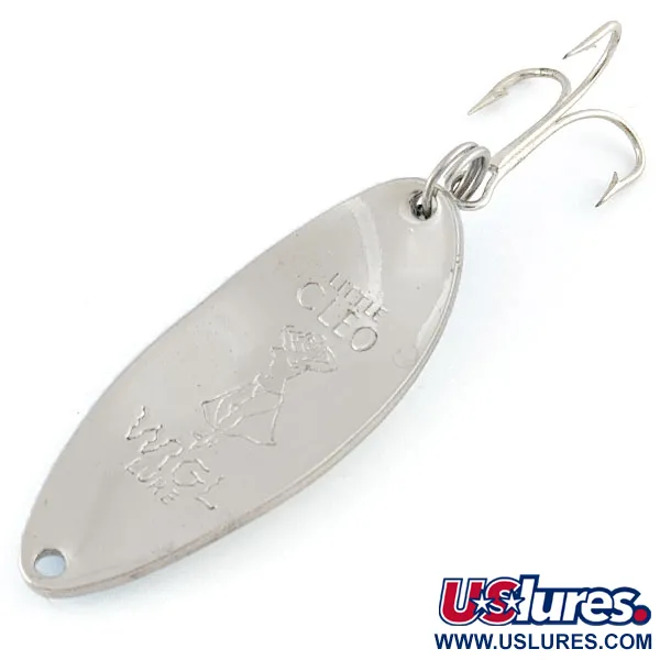 Vintage  Seneca Little Cleo (Hula Girl), 2/3oz blue/white pearl/nickel fishing spoon #20948