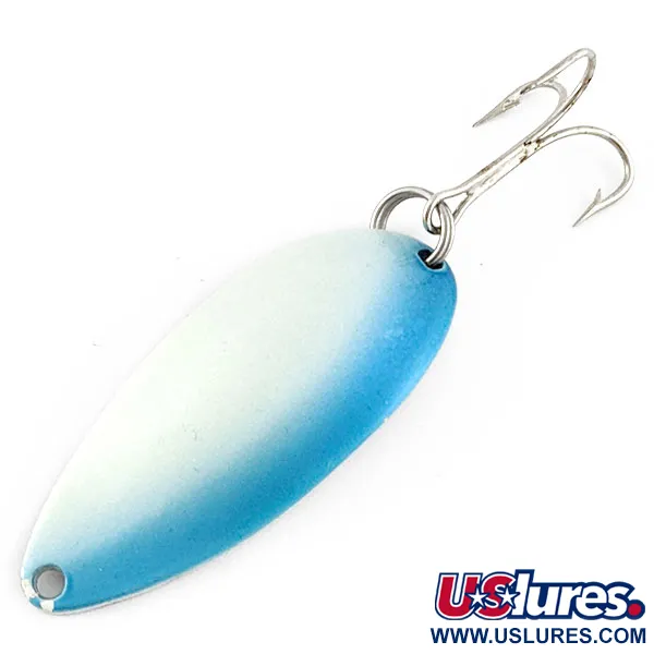 Vintage  Seneca Little Cleo (Hula Girl), 2/3oz blue/white pearl/nickel fishing spoon #20948