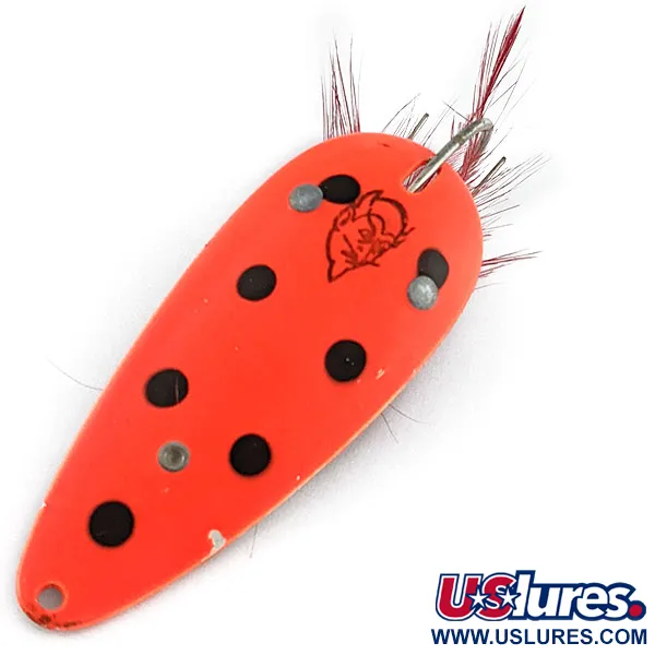 Vintage  Eppinger Dardevle Dardevlet Feathered Weedless, 3/4oz Ladybug fishing spoon #20969