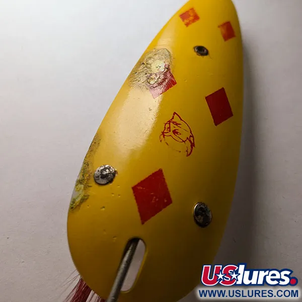 Vintage  Eppinger Dardevle Feathered Weedless, 1oz Five of Diamonds fishing spoon #20991