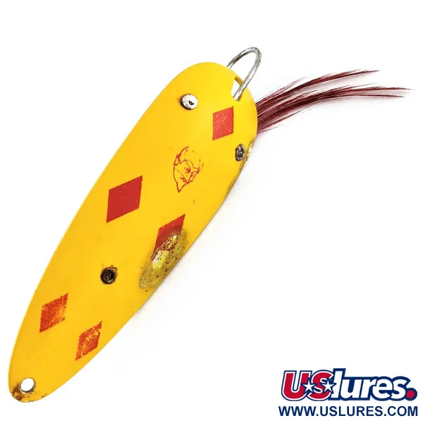 Vintage  Eppinger Dardevle Feathered Weedless, 1oz Five of Diamonds fishing spoon #20991