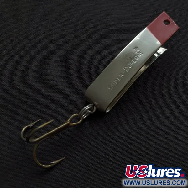 Vintage   Luhr Jensen Super-Duper 506, 1/4oz nickel/red fishing spoon #21008