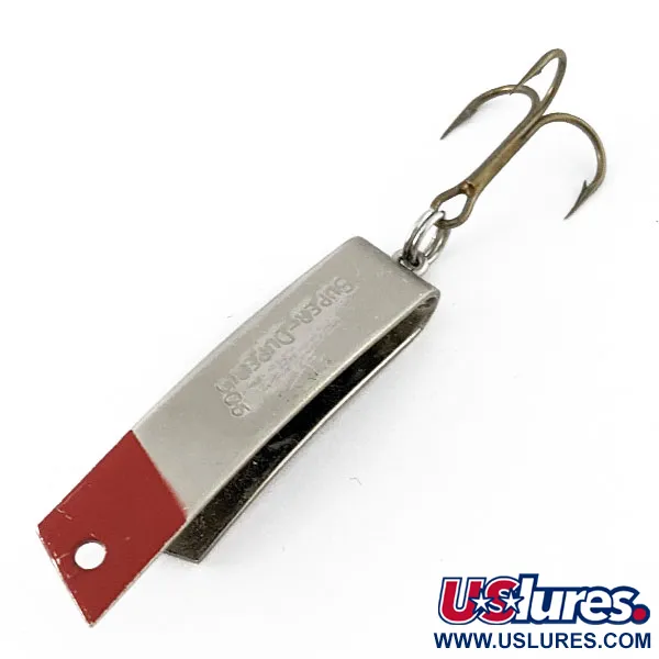 Vintage   Luhr Jensen Super-Duper 506, 1/4oz nickel/red fishing spoon #21008