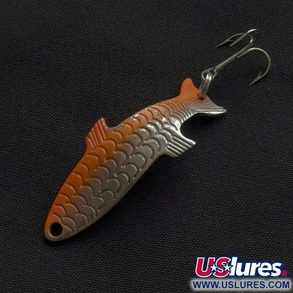 Vintage   Acme Phoebe, 1/8oz nickel/orange fishing spoon #21029
