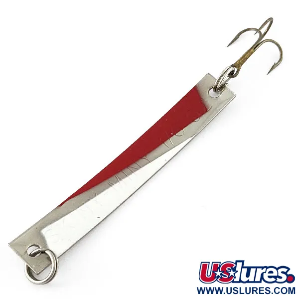 Vintage  Yakima Bait Skiny-miny, 3/16oz nickel/red/white fishing spoon #21031