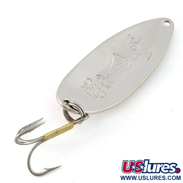 Vintage  Seneca Little Cleo (Hula Girl), 1/2oz nickel/orange fishing spoon #21044
