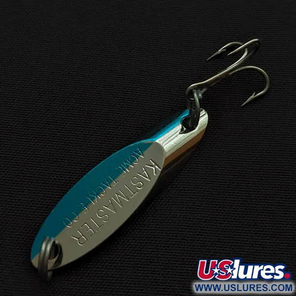 Vintage  Acme Kastmaster, 3/8oz nickel/blue fishing spoon #21074
