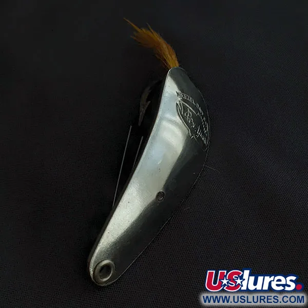 Vintage   Weezel Rex Spoon, 2/5oz nickel fishing spoon #21086