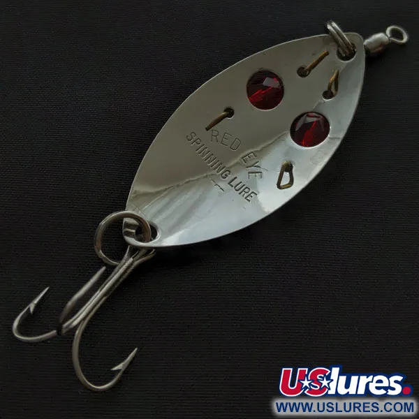 Vintage  Eppinger Red Eye Junior, 2/5oz nickel/red eyes fishing spoon #21103